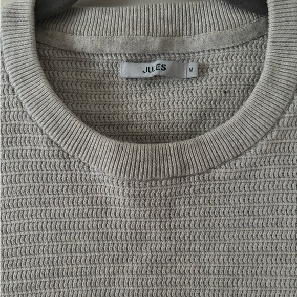 Mango Men's Light Gray Crewneck Textured Sweater - Picture 9 of 11